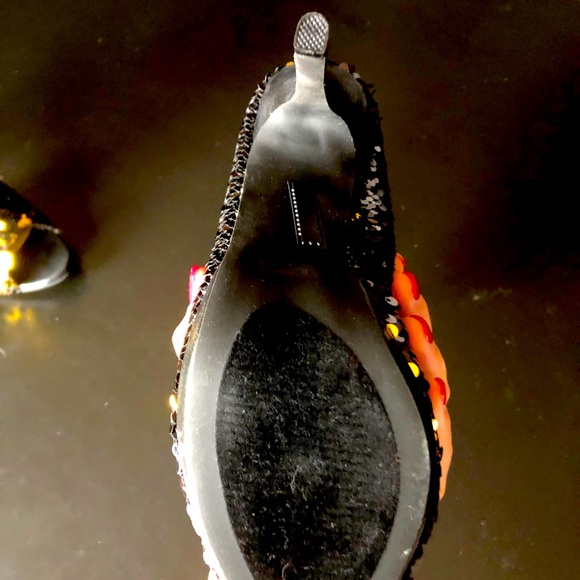 Peep Toe Sequin Ankle Bootie size 10 - Picture 5 of 6